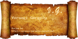 Versegi Gergely névjegykártya
